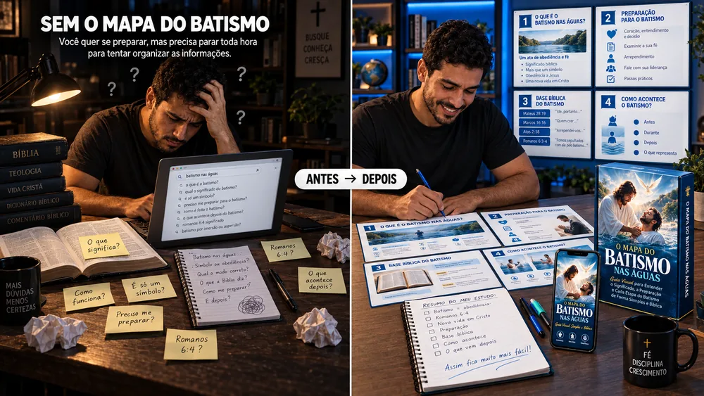 Pessoa estudando sobre o batismo